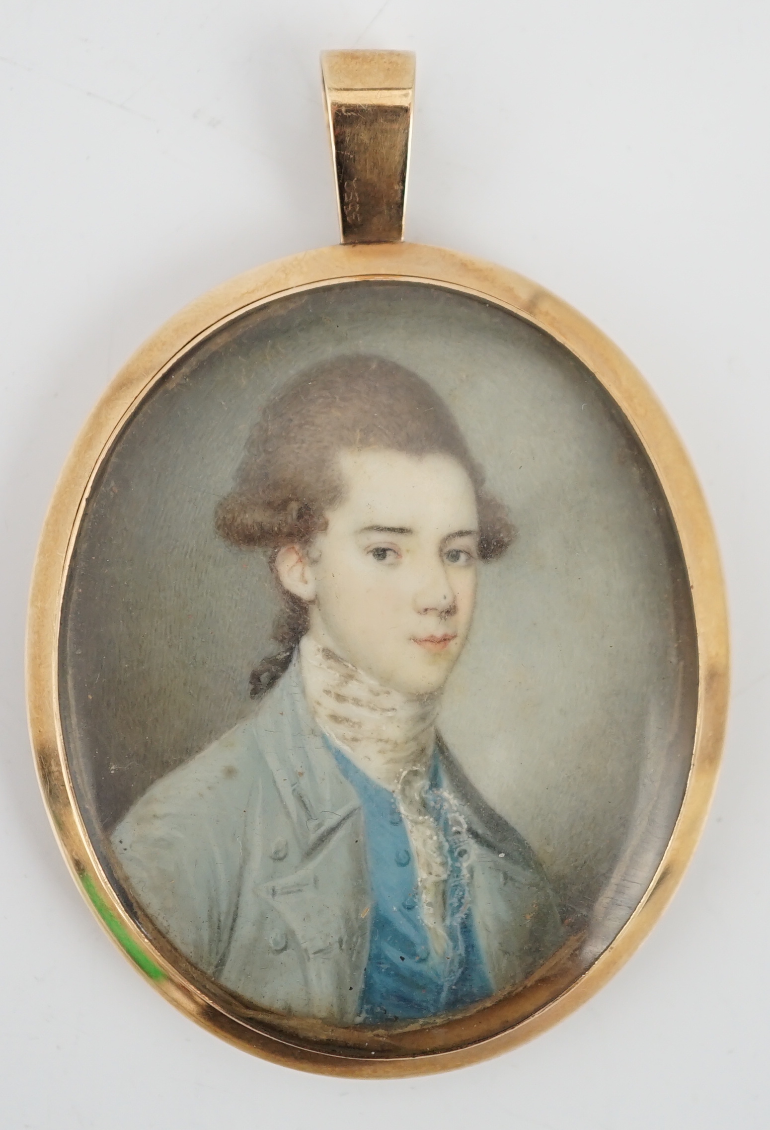 English School circa 1800, Portrait miniature of a young man, oil on ivory, 5.4 x 4.4cm. CITES Submission reference JKK4W6C4
